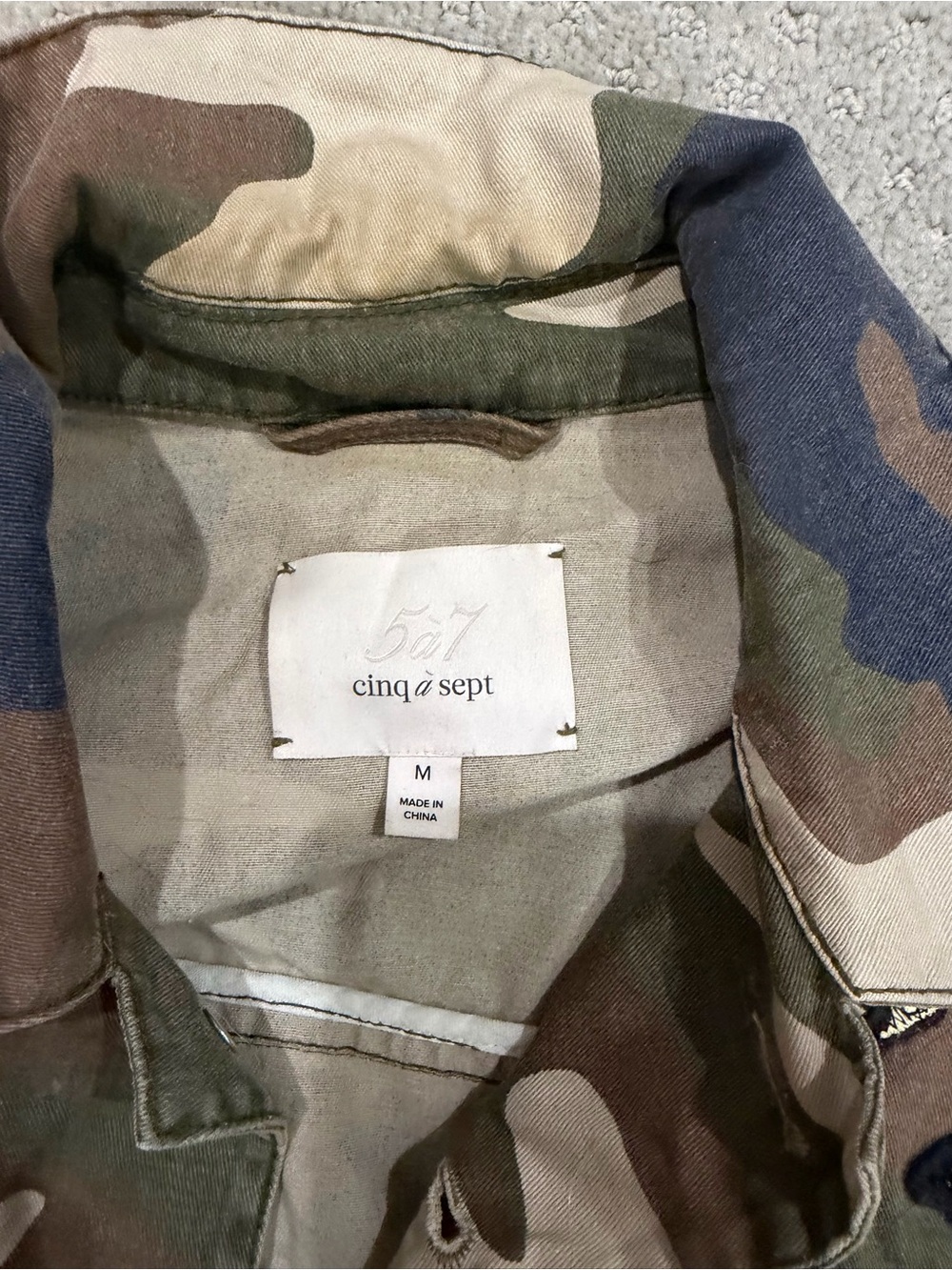 cinq a sept Camo Utility Jacket with Embroidered Patches - Picture 3 of 6
